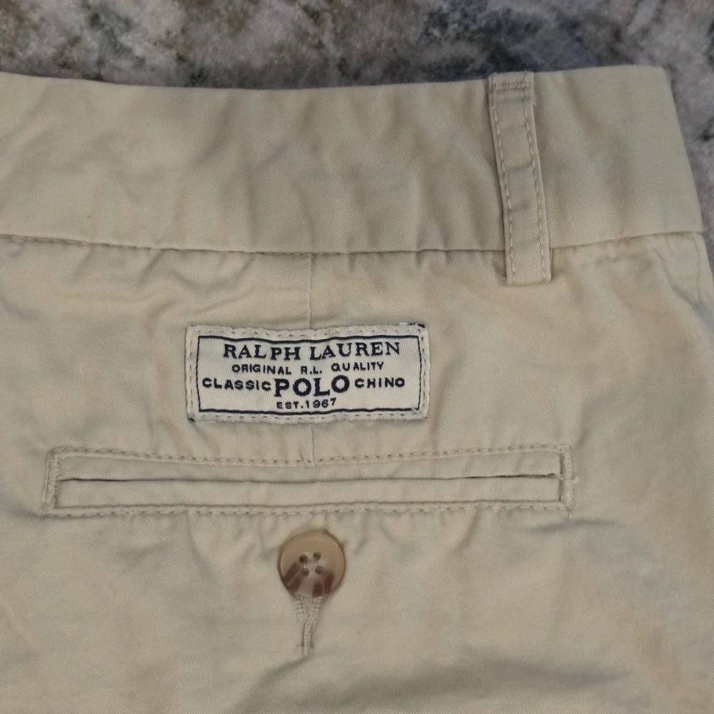 Polo Ralph Lauren Tan Khaki Classic Chino Shorts Womens Size 14 Cotton Twill - Picture 4 of 4